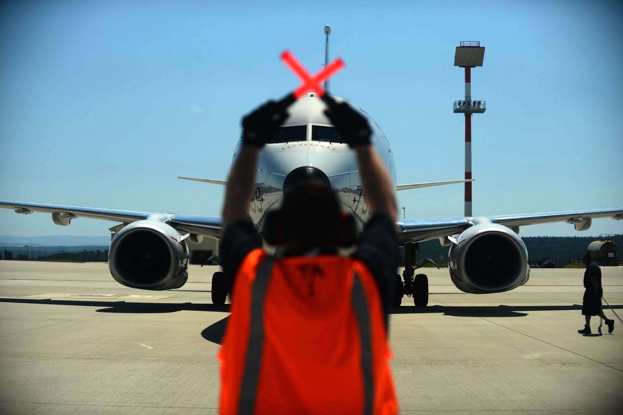 A Boeing P-8 Poseidon taxis on the flightline of Spangdahlem Air Base, Germany, June 5, 2015. The aircraft arrived to support 16 other countries involved in BALTOPS 2015, a multinational maritime-focused exercise designed to enhance flexibility and interoperability, as well as demonstrate resolve among allied and partner forces to defend the Baltic region. The exercise will involve maritime, ground, and air forces to strengthen combined response capabilities necessary to ensure regional stability. (U.S. Air Force photo by Senior Airman Gustavo Castillo/Released)