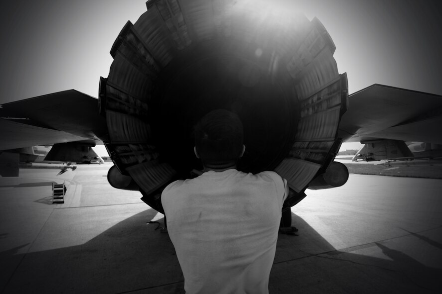 Staff Sgt. Jonicko Dela Cruz, 35th Aircraft Maintenance Unit dedicated crew chief, conducts a post flight inspection of an F-16 Fighting Falcon during Exercise Buddy Wing 15-4 at Kunsan Air Base, Republic of Korea, June 3, 2015.In an effort to enhance U.S. and ROKAF combat capability, Buddy Wing exercises are conducted multiple times throughout the year on the peninsula to sharpen interoperability between the allied forces so that if need be, they are always ready to fight as a combined force. (U.S. Air Force photo by Staff Sgt. Nick Wilson/Released)