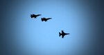 Three F-16 Fighting Falcons from the 35th Fighter Squadron fly over Kunsan Air Base during Exercise Buddy Wing 15-4, June 3, 2015. In an effort to enhance U.S. and ROKAF combat capability, Buddy Wing exercises are conducted multiple times throughout the year on the peninsula to sharpen interoperability between the allied forces so that if need be, they are always ready to fight as a combined force. (U.S. Air Force photo by Staff Sgt. Nick Wilson/Released)