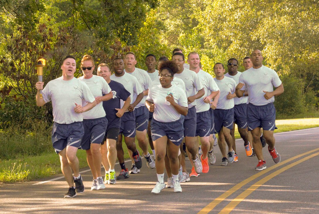 Twenty two members of the 78th Security Forces Squadron laced up their sneakers for their portion of the Special Olympics Law Enforcement Torch Run May 29. 

Squadron members started at Gate 14 – the Russell Parkway Gate – and traveled across the base, ending at Gate 1 – the Green Street Gate. 

The event is run in all 50 states and in 35 countries. This year 350,000 law enforcement members participated. 

Members of the 78th SFS passed the torch to members of the Macon-Bibb Sheriff’s Office. The torch will end up in Atlanta for the Georgia Games. (U.S. Air Force photo by Ray Crayton)