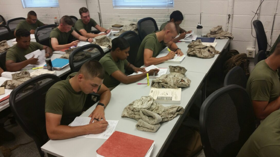 Marines from BE 6-15 learn about Limited Technical Inspections (LTIs).