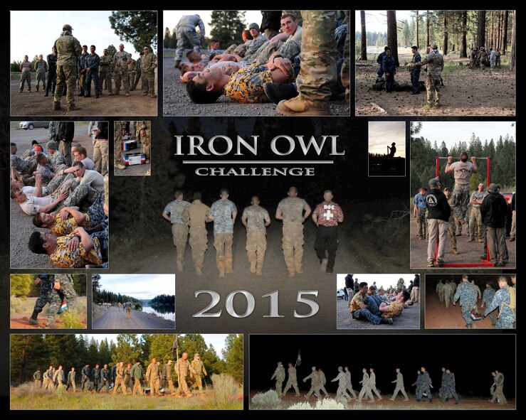 Four members of the 173rd Fighter Wing joined together to participate in this year’s Iron Owl Challenge held in Klamath County, Ore., May 15th – 17th 2015.  The Iron Owl tests any willing participants in the rigorous, demanding challenges that typify military Special Operations training. Kingsley Field participated with three other teams from across the United States.  (U.S. Air Force photo collage by Senior Airman Penny Snoozy)