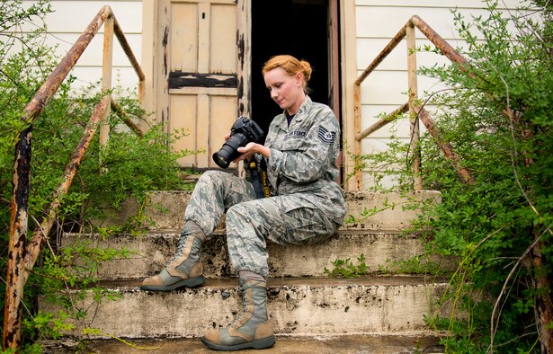 Tech. Sgt. Jasmin Taylor, 919th Special Operations Wing public affairs office, recently received awards for Air Force best new writer and best new photographer in the 2014 Media Contest. (U.S. Air Force photo/ Tech. Sgt. Cheryl L. Foster)