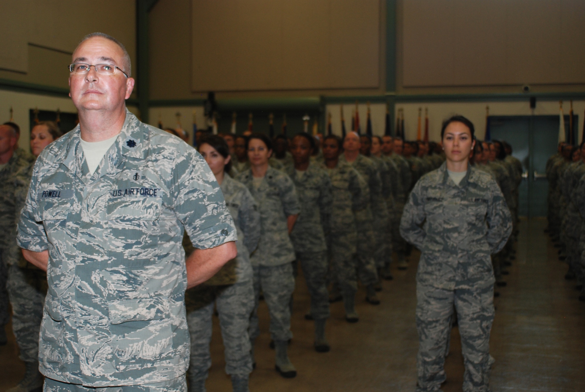 NAVAL AIR STATION FORT WORTH JOINT RESERVE BASE, Texas - Airmen of the 301st MDS gathered in formation to welcome their new commander June 6th. Col. Robin L. Cholopisa assumed command in a change of command ceremony with family and friends in attendance. 301st FW commander Col. John M. Breazeale presided over ceremony. (U.S. Air Force photo/SrA Ben Calantas)