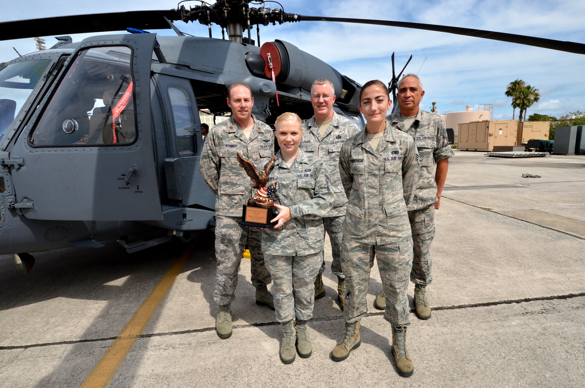 Rescue Reservists of the 920th Rescue Wing Command Post, Patrick Air Force Base, Fla., earned the 2014 Air Force Command Medium Unit Command Post of the Year. The command post is charged with distributing notifications, communicating messages to leadership and scheduling flights. (U.S. Air Force photo/Senior Airman Natasha Dowridge)