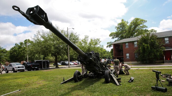 Marines with 1st Battalion, 10th Marine Regiment participate in a section chief course learn to use every position in operating a howitzer aboard Camp Lejeune, N.C., May 18 – June 5. The howitzer is a towed 155 mm artillery piece that requires a minimum of five gun crewmembers to operate. During the course, students become familiarized with every aspect of the weapons system.