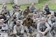 Members from each military branch sit and await further instruction at the "2015 Mangudai Warrior Challenge." The 58-hour event paired U.S. senior enlisted leaders with their Republic of Korea counterparts to accomplish different tasks through a range of scenarios while operating on limited food and sleep.  The United States Forces Korea event held May 13-15, 2015, is in its second year. (U.S. Army photo by Staff Sgt. Mark A. Kauffman)  