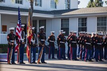 U.S. Marines with 1st Marine Division and family members of the late Sgt. Rafael Peralta attend a Navy Cross Presentation Ceremony held in his honor aboard Camp Pendleton, Calif., June 8, 2015. Peralta was awarded the Navy Cross for his actions in support of Operation Al Fajr in Fallujah, Al Anbar province, Iraq, on Nov. 15, 2004, where he covered an enemy grenade with his body to protect his fellow Marines. (U.S. Marine Corps photo by Lance Cpl. Clarence A. Leake/Released)