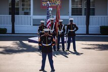 U.S. Marines with 1st Marine Division and family members of the late Sgt. Rafael Peralta, during a Navy Cross Presentation Ceremony held in his honor aboard Camp Pendleton, Calif., June 8, 2015. Peralta was awarded the Navy Cross for his actions in support of Operation Al Fajr in Fallujah, Al Anbar province, Iraq, on Nov. 15, 2004, where he covered an enemy grenade with his body protect his fellow Marines. (U.S. Marine Corps photo by Lance Cpl. Clarence A. Leake/Released)