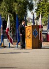 Ricardo Peralta, the brother of the late Sgt. Rafael Peralta, speaks on behalf of his family during a Navy Cross Presentation Ceremony held in honor of his brother aboard Camp Pendleton, Calif., June 8, 2015. Sgt. Rafael Peralta was awarded the Navy Cross posthumously after sacrificing his life by absorbing the blast of an enemy grenade and shielding fellow Marines only feet away while serving with Regimental Combat Team 7, 1st Marine Division in Fallujah, Al Anbar province, Iraq, on Nov. 15, 2004. (U.S. Marine Corps photo by Sgt. Luis Vega/Released)