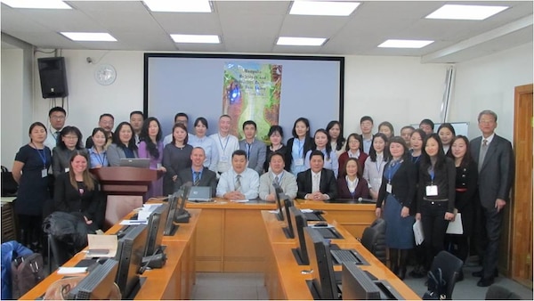 US Army Corps of Engineers pose with their Mongolian counterparts at the close of the national water resource management strategy workshop in Ulaanbaatar, Mongolia. 