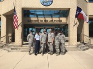 Brig. Gen. Trent Edwards & Command CMSgt Lou Orrie pose with MTI TSgt Selects from the 737 TRG, congratulations to the 180 TSgt Selects from across the 37 TRW.
