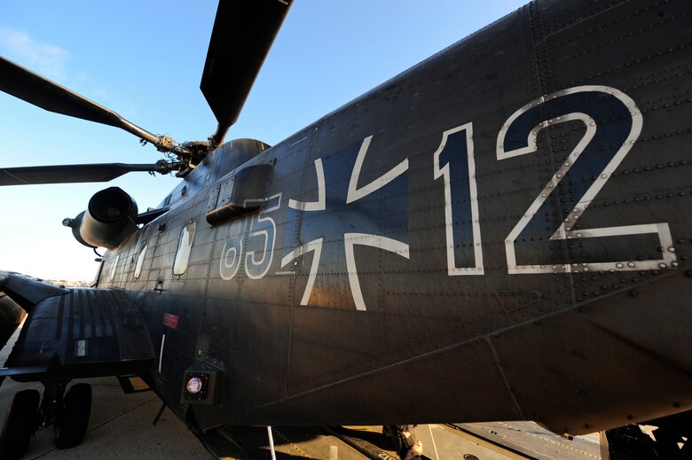 A German Air Force CH-53GS sits the flightline before being refueled at Naval Air Station North Island, Calif., during Angel Thunder 2015, June 7, 2015.  Angel Thunder is the world's largest personnel recovery exercise.  D-M hosted 11 partner nations and nine interagencies with a common goal to train personnel recovery forces to prepare, plan, execute and adapt for rescue missions.   (U.S. Air Force photo by Airman 1st Class Chris Massey/Released)