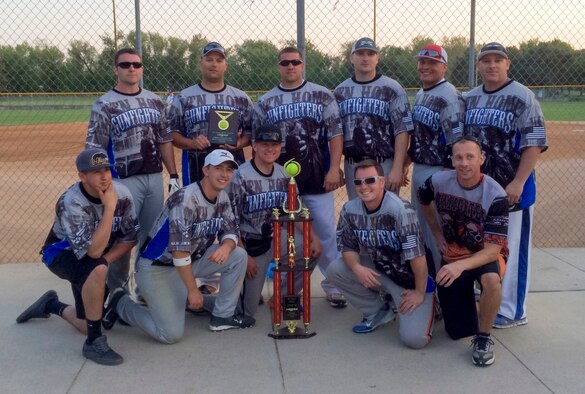 The Mountain Home Gunfighters softball team pose for a photo after winning the Cinco De Mayo Softball Tournament in Caldwell, Idaho, May 2, 2015. The Gunfighters are heading to Colorado Springs to compete in the largest military softball tournament June 12-14. (Courtesy Photo)