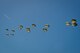 U.S. Army Soldiers parachute over the historic La Fiere drop zone near Sainte Mere Eglise, Normandy, France, June 7, 2015, to commemorate the 71st Anniversary of D-Day. More than 380 U.S. service members from Europe and affiliated D-Day historical units participated in the 71st Anniversary air drop as part of Joint Task Force D-Day 71. The task force, based in Sainte Mere Eglise, France, is supporting local events across Normandy, from June 2-8, 2015, to commemorate the selfless actions by all the Allies on D-Day that continue to resonate 71 years later.