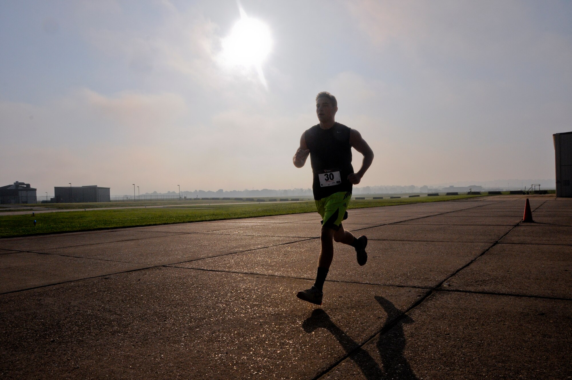 Members of the 188th Wing gathered together to compete in multiple physical challenges for Wingman day 2015 held June 7, at Ebbing Air National Guard Base, Fort Smith, Ark. Wingman Day is designed to encourage Airmen to build and foster positive relationships in their work areas and throughout the wing. The day’s events consisted of a 1.5 mile run, volleyball, horseshoes, a mile relay, free-throw competition, golf pitching and a casting contest. Brig. Gen. James Vogel, Arkansas Air National Guard commander, and Col. Bobbi Doorenbos, 188th Wing commander, presented awards to team winners at the conclusion of the day’s events. (U.S. Air National Guard photo by Senior Airman Cody Martin/Released)