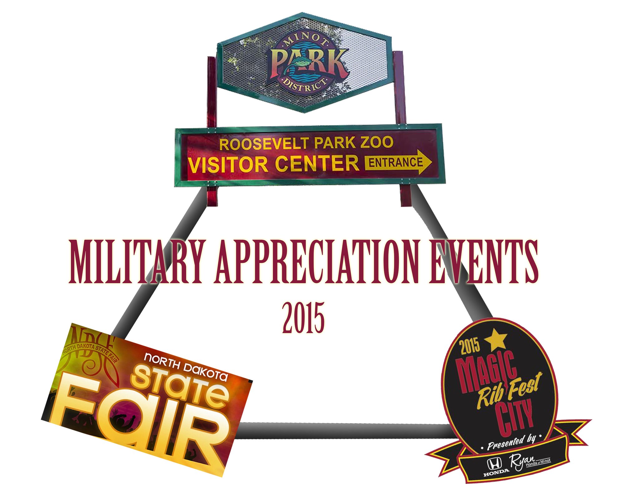 Free and discounted military appreciation events throughout the summer of 2015 are scheduled for the city of Minot for all military members and their families. Appreciation days are just some of the benefits offered by the city of Minot for its military members. (U.S. Air Force graphic/Airman 1st Class Christian Sullivan)