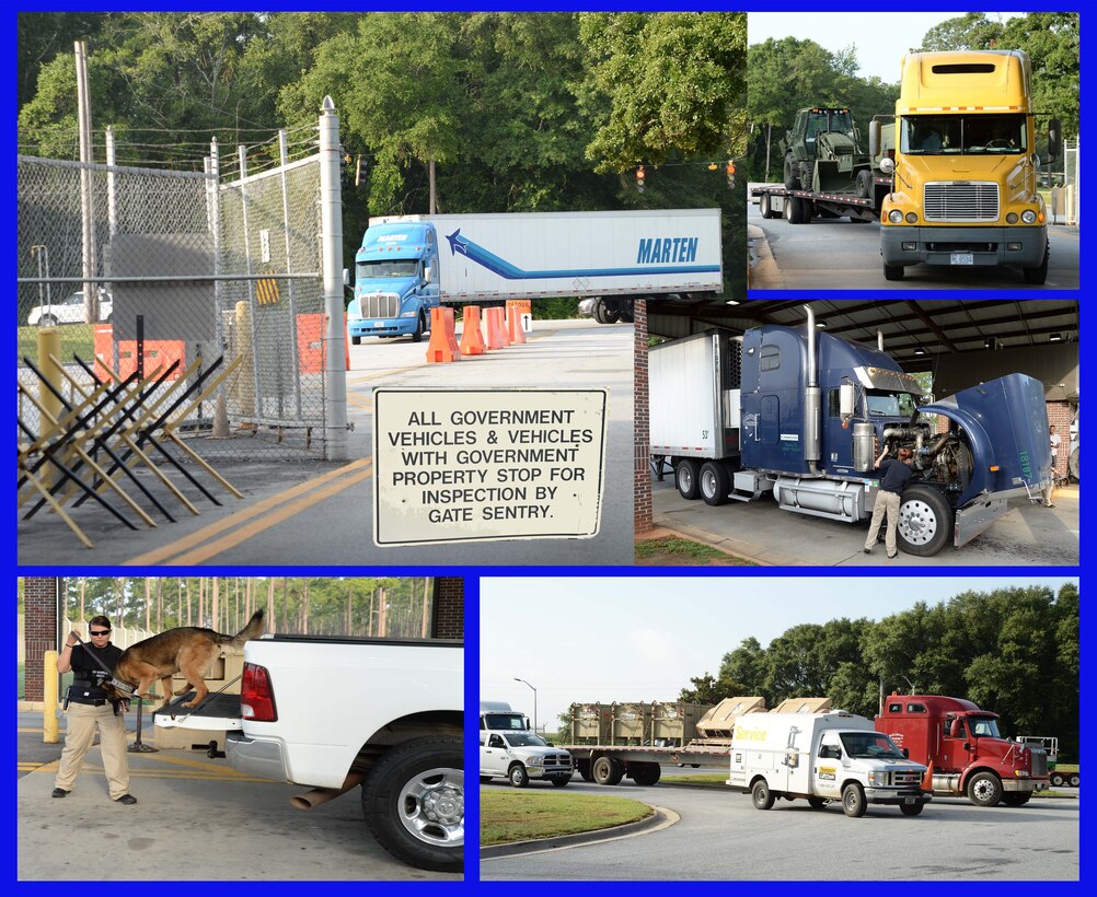 According to Base safety officials, the physical security personnel, at the Fleming Road truck gate aboard Marine Corps Logistics Base Albany, inspects an average of 30,000 commercial vehicles annually.  “It’s just not conducive to have that type (of) traffic through the Fleming Road area,” William McNulty, director, Public Safety Division, MCLB Albany, said. As a result, a construction project is underway to reroute commercial trucks and vendors from the Fleming Road gate to the Mock Road gate. The target date for implementation of the plan is October 1, 2015.