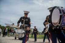 U.S. Marine Corps Sgt. Geoffrey Parks, left, a percussionist with the 1st Marine Division Band, performs at Les Invalides in Paris, France, on May, 28, 2015. The band's performance is one of many events that will be taking place during their visit to France as part of the Belleau Wood anniversary ceremony. (U.S. Marine Corps photo by Sgt. Luis A. Vega/Released)