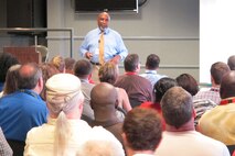 James Braxton, director, Office of Diversity and Leadership at Headquarters, U.S. Army Corps of Engineers conducts Sexual Harassment/Assault Response Prevention training for Huntsville Center employees June 9.