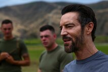Tony Horton, the creator the fitness program; P90X, speaks to Marines assigned to 3rd Battalion, 5th Marine Regiment, aboard Camp Pendleton, Calif., June 9, 2015. Horton believes Marines need to focus on nutrition and a wide variety of exercises to be ready for any mission as may be directed.
