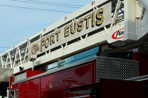 A Fort Eustis fire truck sits outside the 733rd Civil Engineer Division Fire Department at Fort Eustis, Va., June 8, 2015. Eustis firefighters inspect each fire truck and each piece of equipment they may need after every shift change, after the morning roll-call and debrief with that shift’s chief. (U.S. Air Force photo by Senior Airman Kimberly Nagle/Released)  