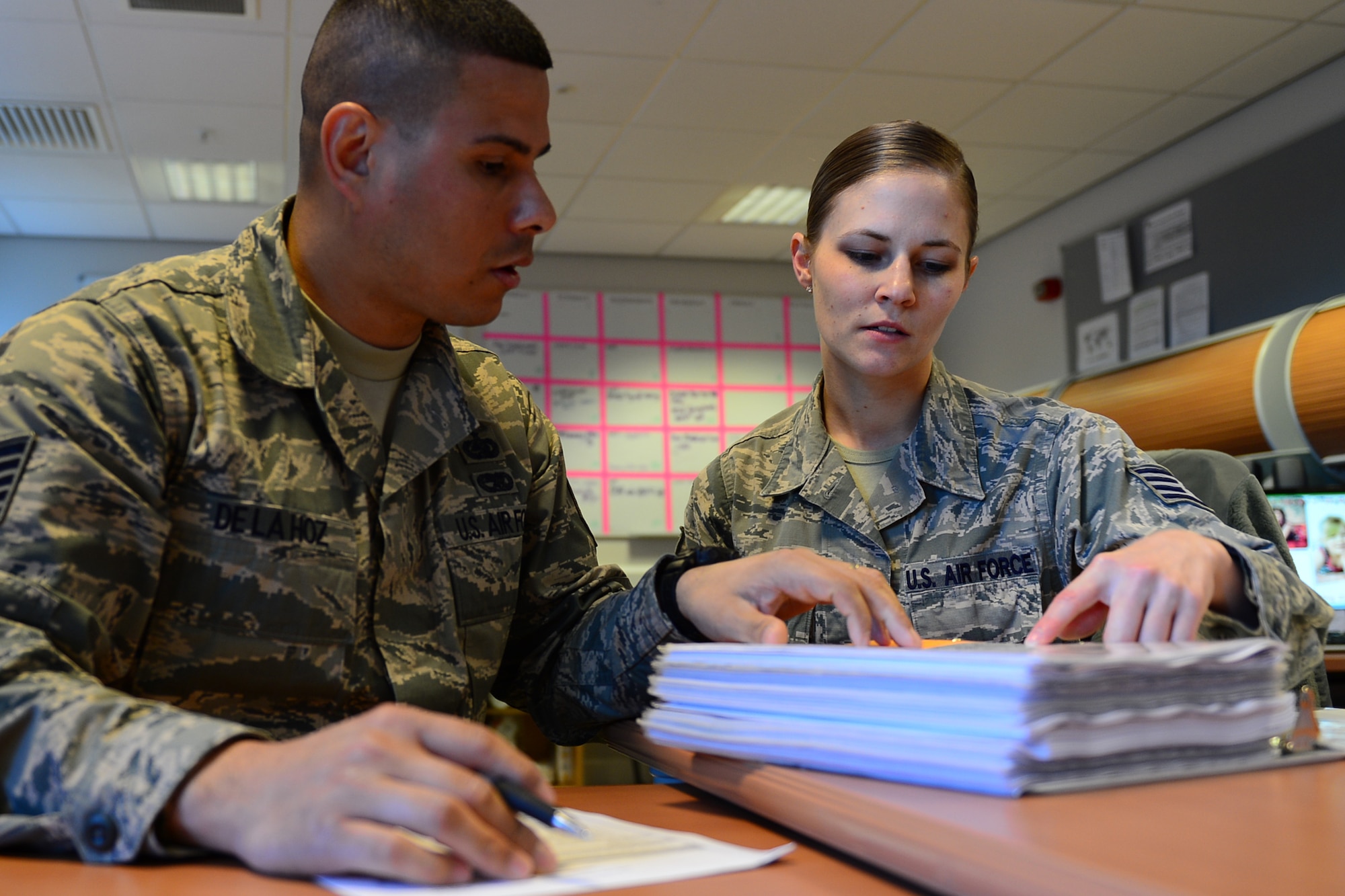 Staff Sgt. Amber Emery, 48th Force Support Squadron readiness and mortuary affairs craftsman, conducts an annual Deployment Staff Assistance Visit Inspection at Royal Air Force Lakenheath, England, May 28, 2015. Emery was nominated for a Liberty Spotlight because she embodies the core value of Excellence In All We Do. (U.S. Air Force photo by Airman 1st Class Erin R. Babis/Released)