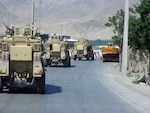 Members of the 196th Maneuver Enhancement Brigade, South Dakota Army National Guard's Movement Team convoy several passengers to a different camp during a mission in Kabul. The team provides transportation for servicemembers, coalition forces and civilians wanting to conduct business at other camps throughout the Kabul Base Cluster.