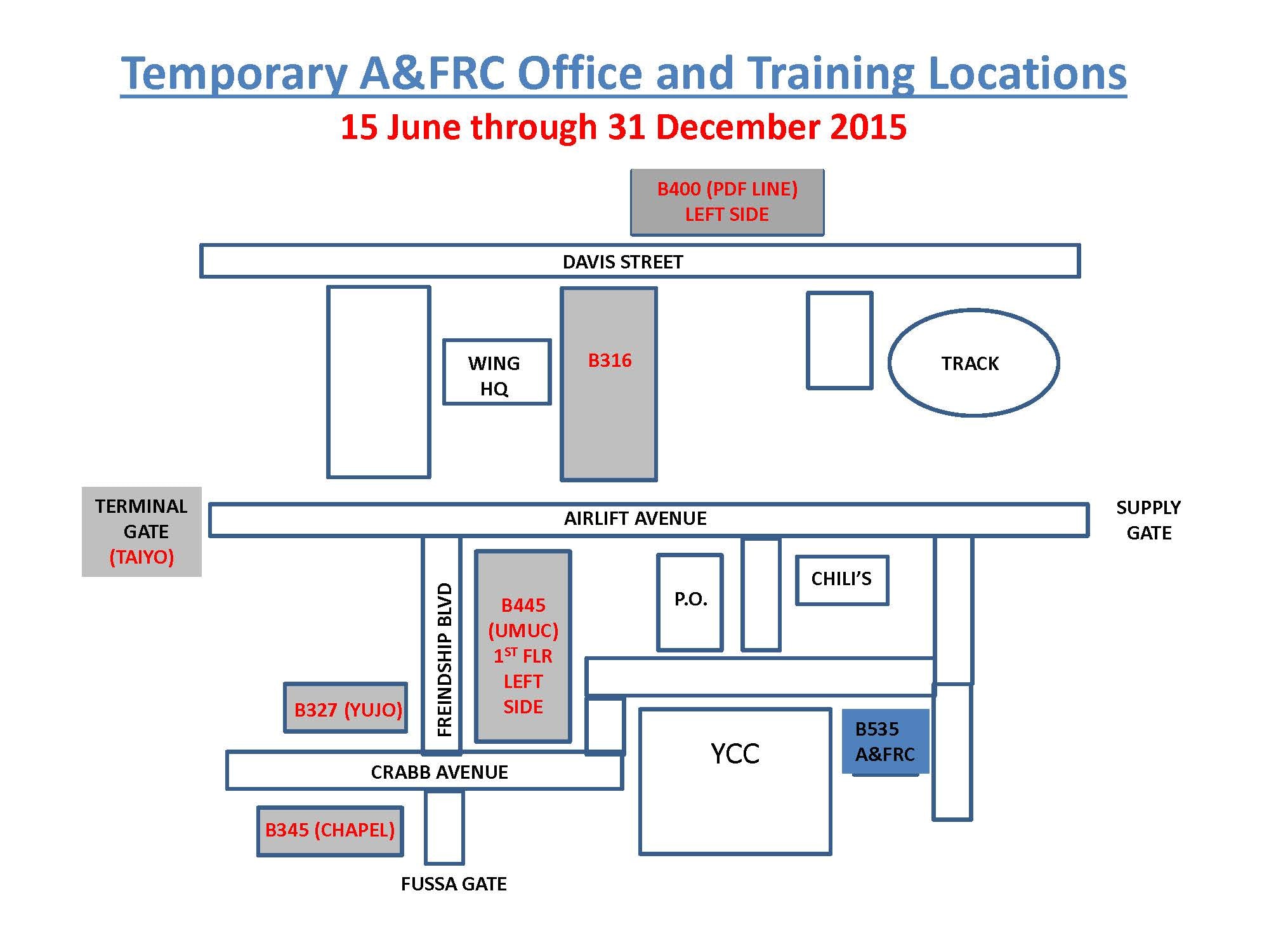 Yokota AFRC relocation map