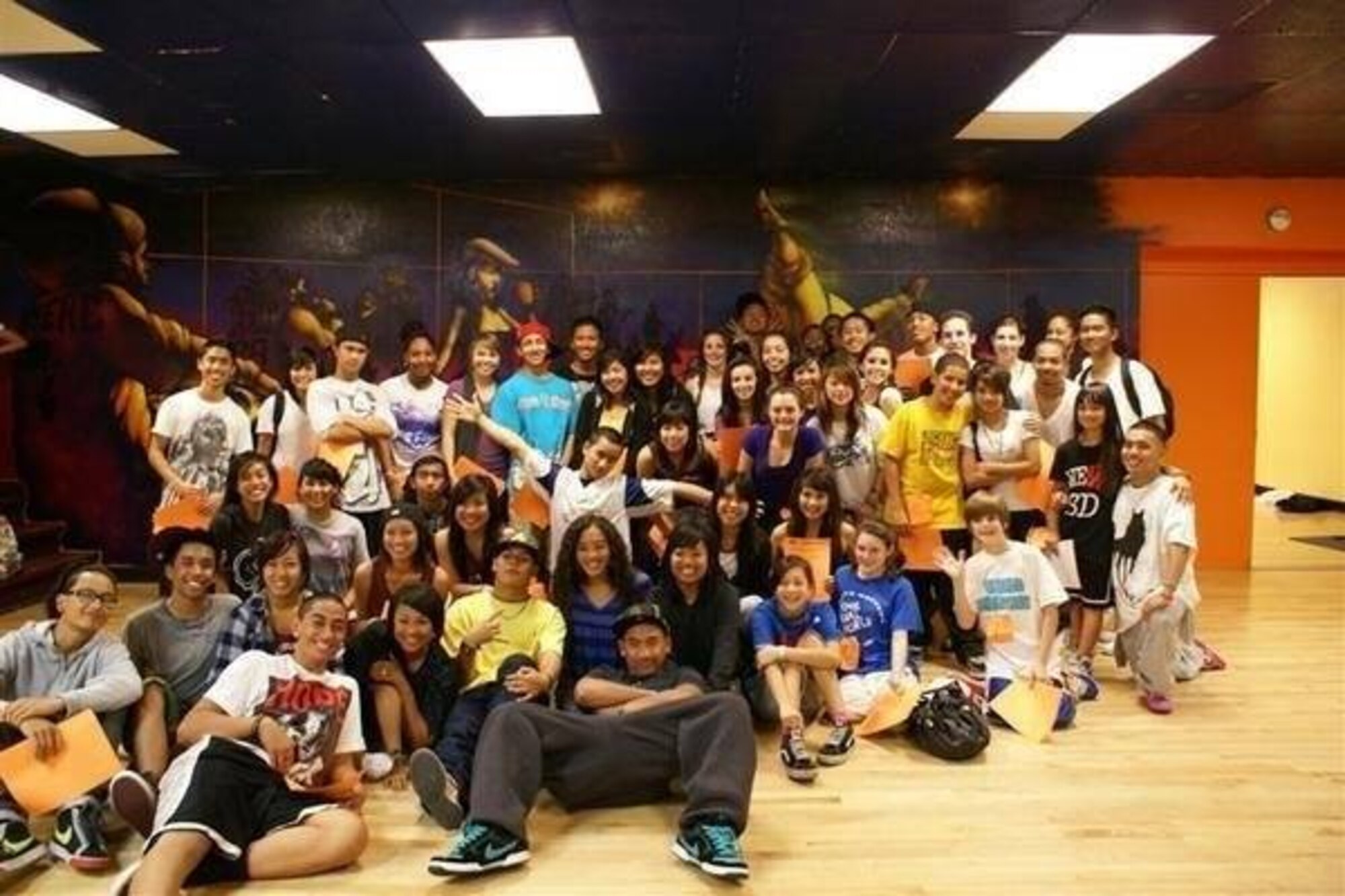 A group of dancers pose for a picture after being selected for the Future Shock San Diego team at San Diego, California, 2008. The Future Shock dance team is the apprentice company for the Culture Shock national dance studio. (Courtesy photo)