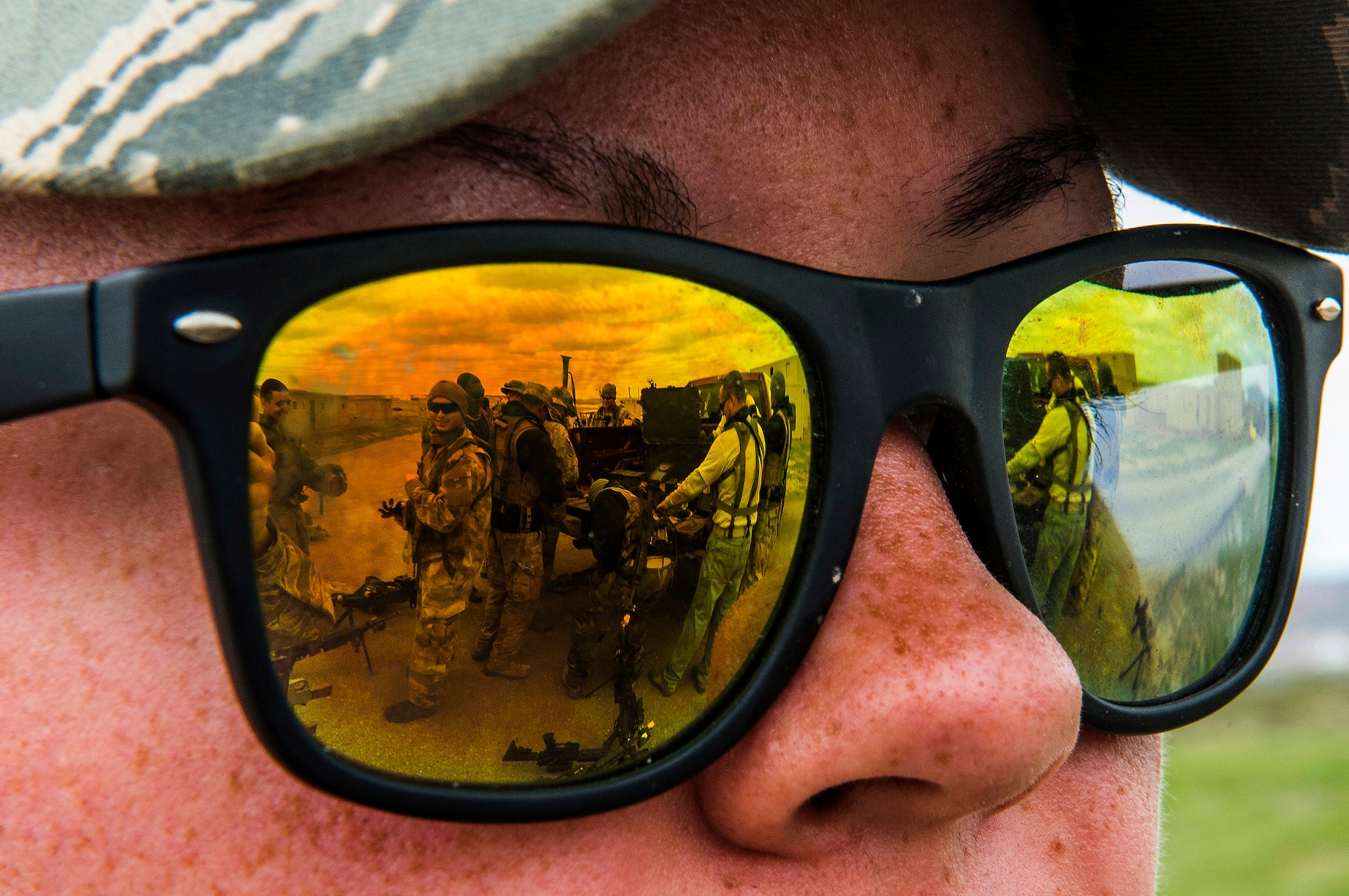 Senior Airman Teah Southers, a security forces airman for the 570th Global Mobility Readiness Squadron from Travis Air Force Base, Calif., helps opposing forces team members packs up ammunition after completing an attack scenario on a missile convoy against the 91st Missile Wing, assigned to Minot Air Force Base, N.D., during Operation Road Warrior at Camp Guernsey, Wyo., May 18, 2015. 
Operation Road Warrior, the largest security forces exercise conducted each year, is an Air Force Global Strike Command exercise held annually at Camp Guernsey, Wyo., which evaluates tactics, techniques, and procedures used to secure nuclear–capable weapons and critical intercontinental ballistic missile (ICBM) components during convoy operations and provided direct feedback to the three participating ICBM wings; the 91st Missile Wing, assigned to Minot AFB, N.D., 90th Missile Wing assigned to F.E. Warren AFB, Wyo., and 341st Missile Wing assigned to Malmstrom AFB, Mont.. (U.S. Air Force photos by Tech. Sgt. Matthew Hannen)
