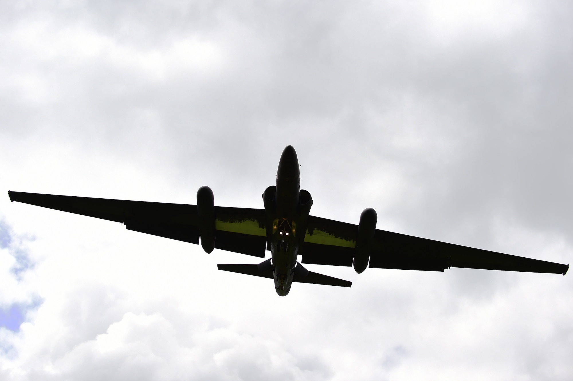 A U-2 Dragon Lady, from Beale Air Force Base, Calif., prepares to touch down at RAF Fairford, United Kingdom, June 9, 2015. During a landing, pilots stall the plane two feet off the ground to avoid damaging the aircraft upon impact. (U.S. Air Force photo by Staff Sgt. Jarad A. Denton/Released)