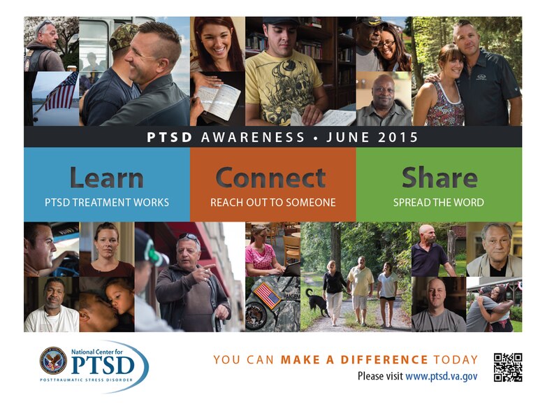 The Department of Veterans Affairs National Center for Post-traumatic Stress Disorder created three steps to spread the word about PTSD awareness month taking place during June 2015. The goal of the month is to educate the community on how they can help connect survivors of traumatic events to the help and support they need. (Courtesy graphic)