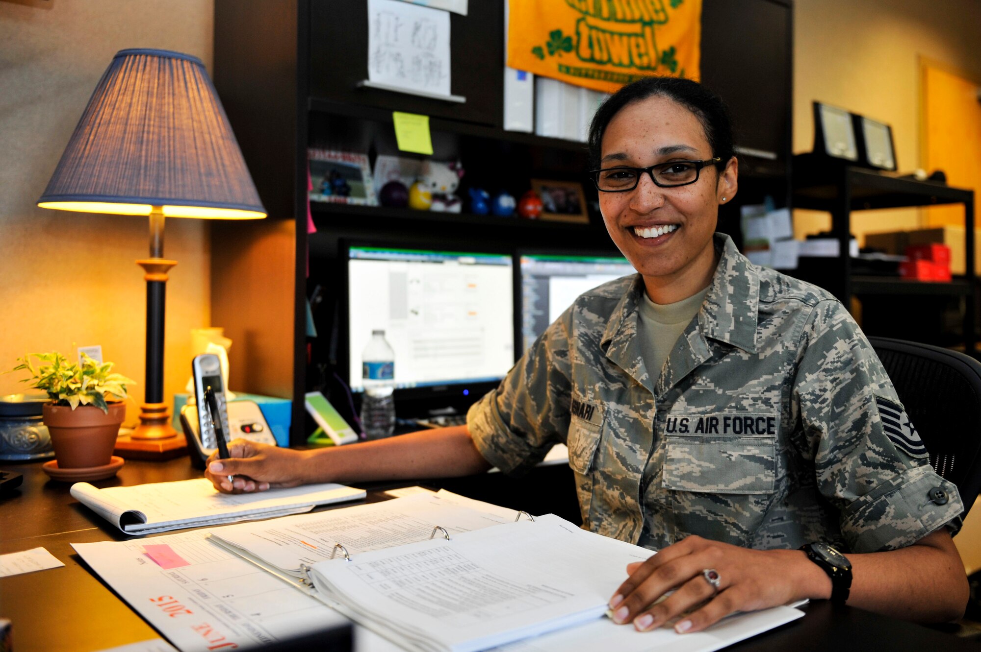 Tech. Sgt. Aazita Afshari, a 913th Airlift Group records management, was named Combat Airlifter of the Week June 8, 2015, at Little Rock Air Force Base, Ark. Afshari, a Pittsburg Pa. native, provided administrative support for the Numbered Air Force and Major Command leadership during multiple visits to Team Little Rock.  (U.S. Air Force photo by Senior Airman Stephanie Serrano)