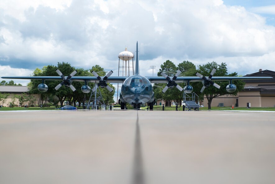 A retired HC-130P Combat King rests in the President George W. Bush Airpark June 11, 2015, at Moody Air Force Base, Ga. The aircraft was active at Moody from 1997 until it’s retirement in 2013. (U.S. Air Force photo by Airman 1st Class Kathleen D. Bryant/Released)