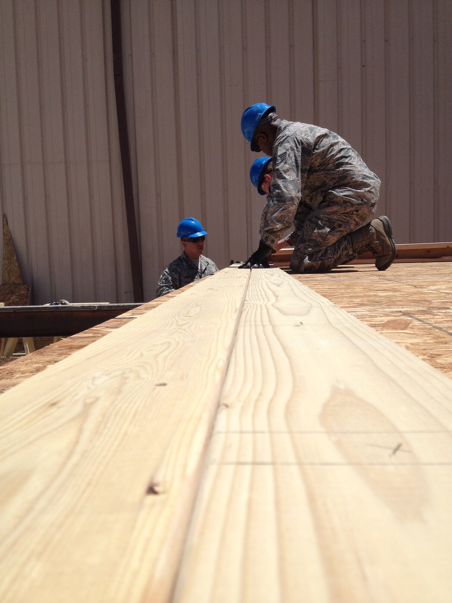 Reservist Civil Engineers from the 442d Fighter Wing, Whiteman Air Force Base, Missouri, spent two weeks building houses for the Navajo Reservation, near Gallup, New Mexico. Materials for the houses are funded by the Navajo Housing Authority to benefit the poorest residents of the reservation, and civil engineers benefit from training by building the homes. (Photos submitted by Senior Master Sgt. Nathan Hooton 442d Fighter Wing Civil Engineering Squadron superintendent)