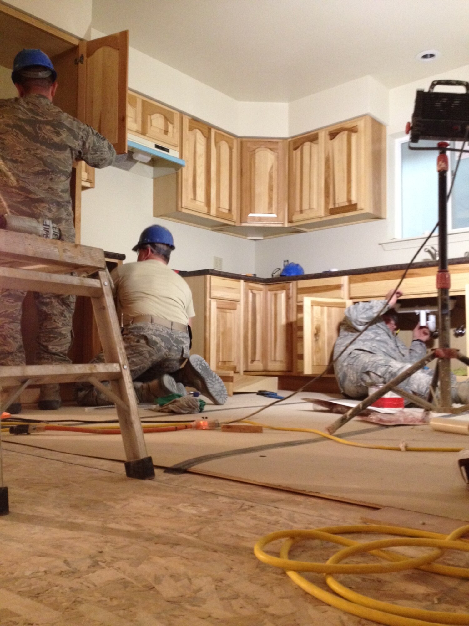 Reservist Civil Engineers from the 442d Fighter Wing, Whiteman Air Force Base, Missouri, spent two weeks building houses for the Navajo Reservation, near Gallup, New Mexico. Materials for the houses are funded by the Navajo Housing Authority to benefit the poorest residents of the reservation, and civil engineers benefit from training by building the homes. (Photos submitted by Senior Master Sgt. Nathan Hooton 442d Fighter Wing Civil Engineering Squadron superintendent)
