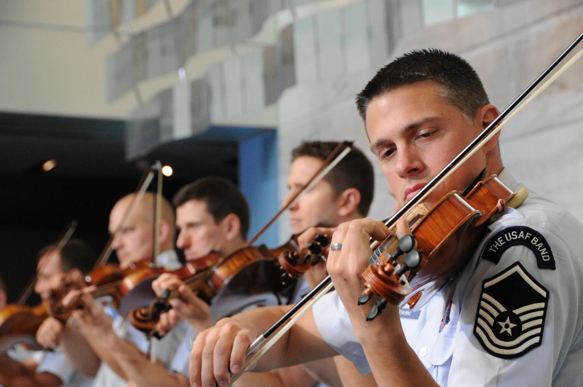 The Air Force Strings performs for an audience at the National Museum of American History in Washington, D.C., June 11, 2015. The United States Air Force Band will perform free concerts weekly at several venues in the National Capitol Region throughout the summer. For the complete list of summer concerts, please visit: http://www.usafband.af.mil/event/summerconcerts.asp.(U.S. Air Force photo/ Staff Sergeant Matt Davis)