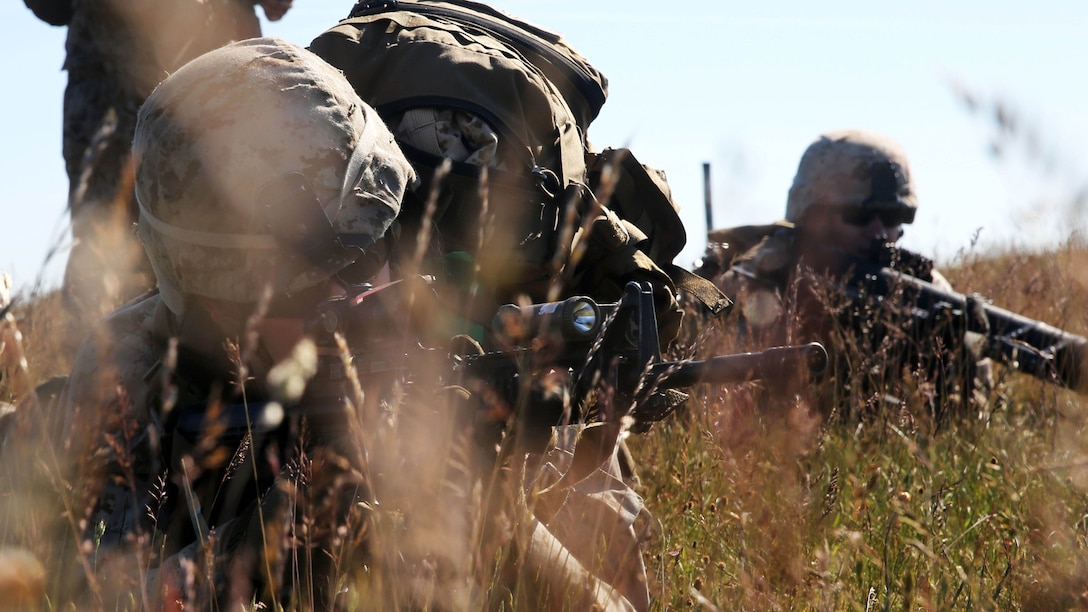 U.S. Marines with 1st Battalion, 6th Marine Regiment patrol a beach off the shores of Sweden during BALTOPS 2015, June 9. In its 43rd iteration, BALTOPS is a multinational exercise designed to enhance the operational familiarity of NATO allied and partner nations and demonstrate their collective capability to defend the Baltic region.