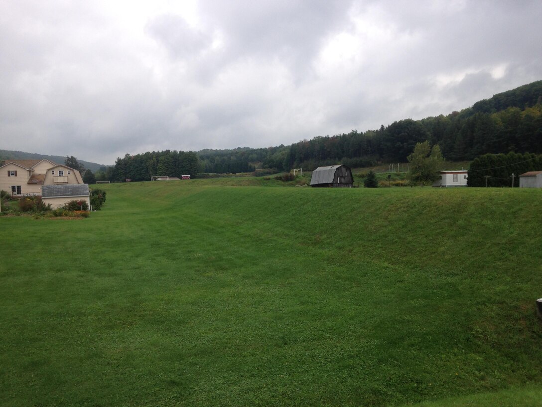 Many levees are embedded in communities such as this one in Avoca, New York. 