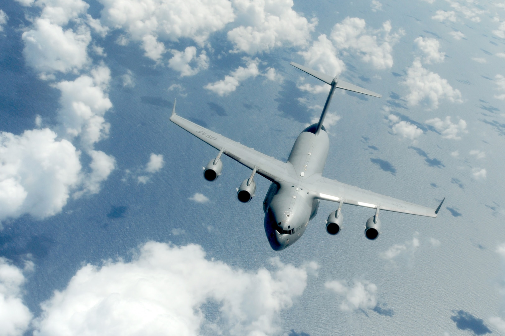 A C-17 Globemaster III in flight.