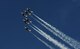 The U.S. Air Force Thunderbirds perform aerial demonstrations in F-16
Fighting Falcons June 14, 2015, during the Wings Over Whiteman air show at
Whiteman Air Force Base, Mo. The entire show runs approximately an hour and
15 minutes and includes roughly 30 maneuvers. (U.S. Air Force photo by Senior Airman Joel Pfiester/Released)
