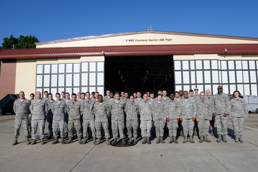 The 2nd Maintenance Squadron aerospace ground equipment flight implemented an oil safe lubrication work center system, which reduced the number of personnel and man-hours needed to service equipment. The new system houses eight self-contained 65-gallon tanks, which are easily accessed using pressurized dispensing taps, enabling maintainers a quick and efficient way to service equipment. The former two-man operation now requires only one with the new system and the 40-minute transfer is now down to 10 minutes. Furthermore, the new system has eliminated approximately 100 man-hours last month and has saved the unit $8,000 in annual waste. (U.S. Air Force photo/Tech. Sgt. Marie Brown)