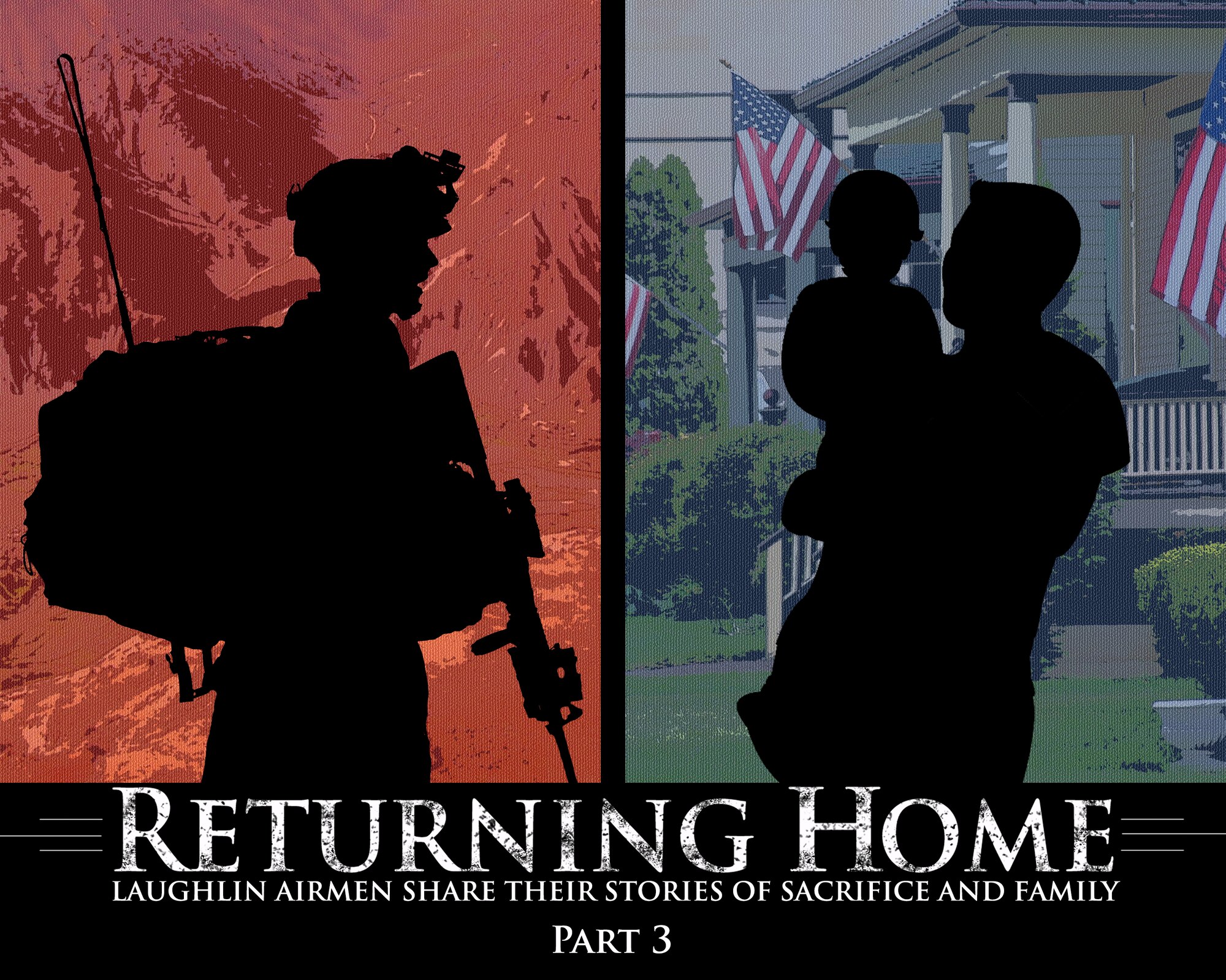 The Laughlin AFB public affairs office is publishing a series of stories highlighting Laughlin's deployers. This series discusses the importance of deployments while emphasizing the enormity of the sacrifice by both the Airman and the family they leave behind. (U.S. Air Force Graphic Illustration by Staff Sgt. Steven R. Doty)(Released)