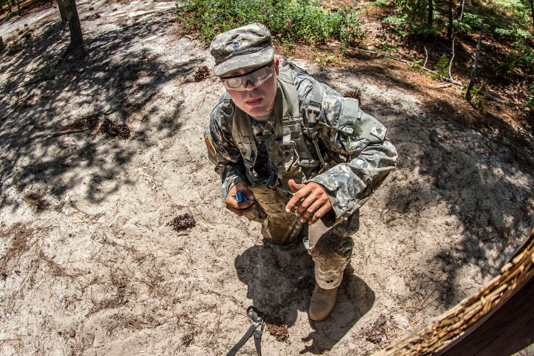 A Soldier Prepares To Throw A Practice Grenade At The Hand Grenade