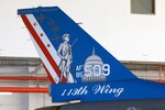 The 113th Fighter Squad, District of Columbia Air National Guard aircraft number 509 proudly shows off the unit's latest tail flash. (U.S Air Force photo by Tech. Sgt. Gareth Buckland/Released)