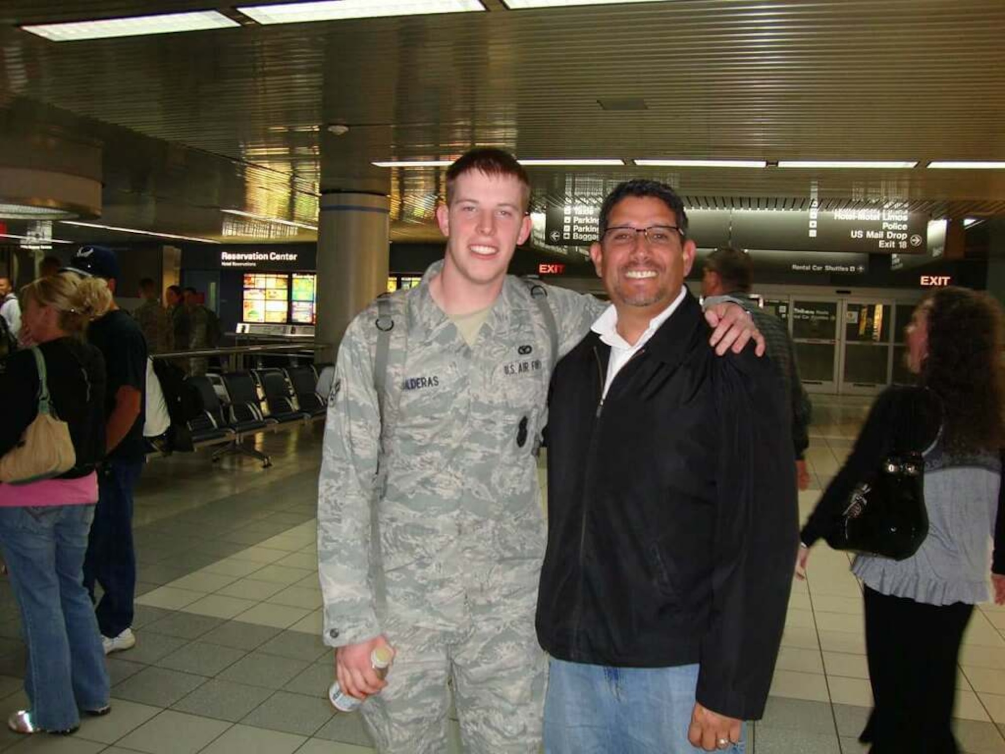 Senior Airman Christopher Balderas, 375th Security Forces Squadron, was inspired to work as a military police officer by his father, Roy Balderas. (Courtesy photo)