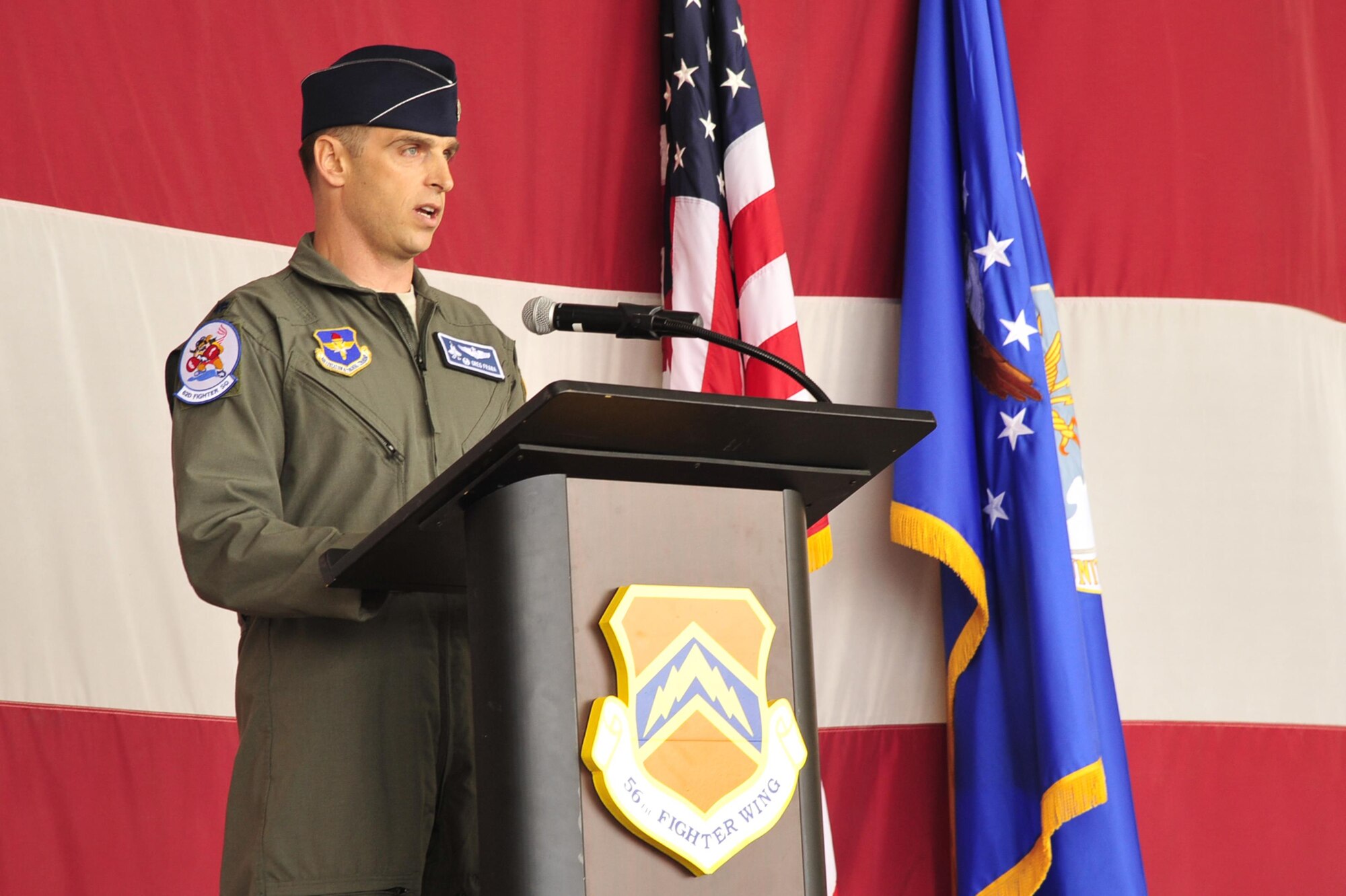 Lt. Col. Gregory Frana assumes command of the 62nd Fighter Squadron June 5, 2015 at Luke Air Force Base, Arizona. The 62nd FS is scheduled to begin accepting F-35 Lightning II jets in July and will be joined by partner nations Norway and Italy. (Courtesy Photo)