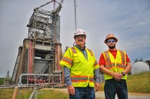 Brad Butler, right, who works in safety as a contractor for Marshall Engineering Technicians and Trades Support Services, followed his father Donnie’s footsteps into a career in safety. Donnie is an occupational safety and health specialist for the Corps of Engineers, Huntsville Center. 

