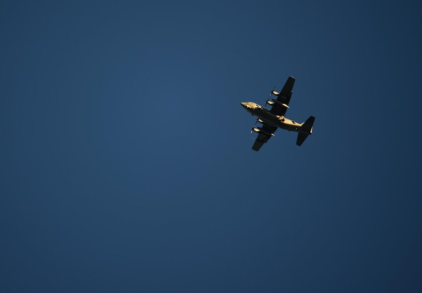 A 4th Special Operations Squadron AC-130U “Spooky” gunship orbits a target during live-fire training, June 16, 2015, at Eglin Range, Fla. Aircrew members communicated closely with ground-range operators to ensure the gunship's rounds hit simulated enemy targets. (U.S. Air Force photo by Airman 1st Class Ryan Conroy/Released)